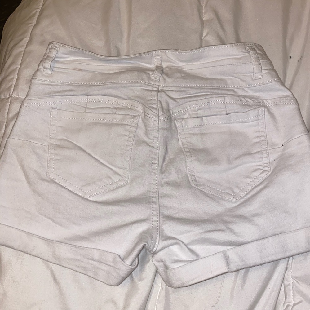 White jean shorts